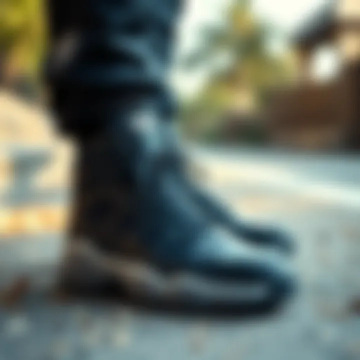 Adidas boots being styled in an outdoor setting