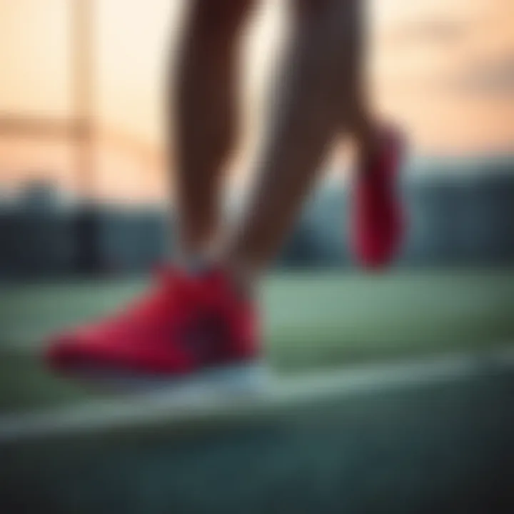 Performance in Action: Adidas Mesh Shoes Athlete demonstrating the performance of Adidas mesh shoes during activity