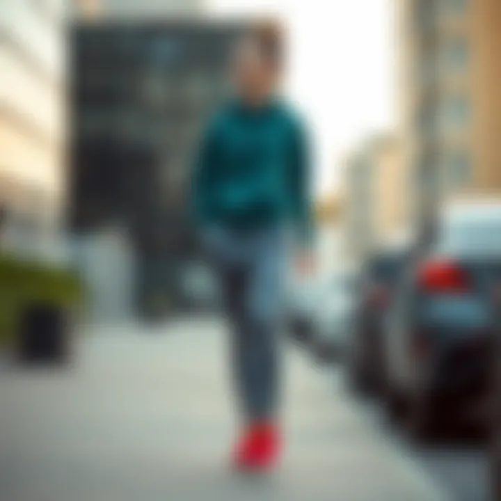 Modern Athleisure Style Trendy athletic outfit displayed in an urban setting