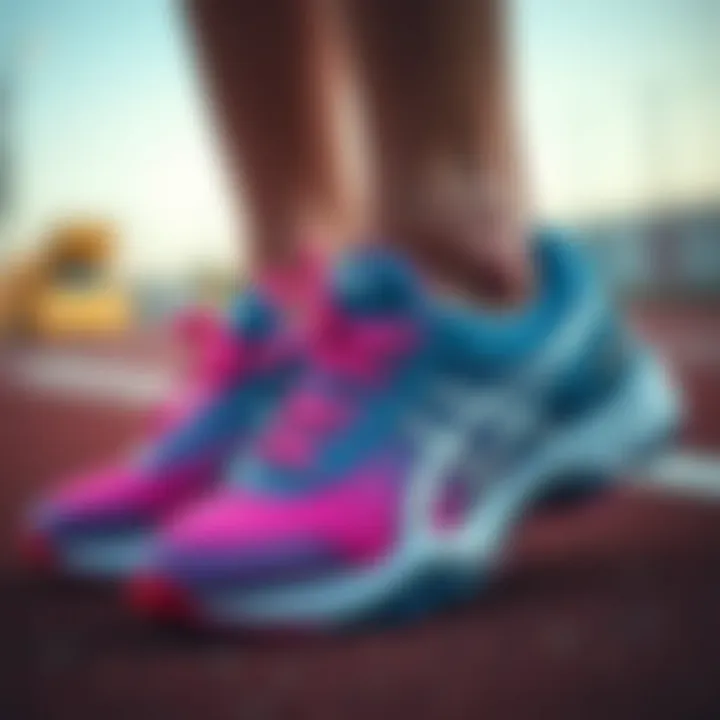 Different models of Asics volleyball shoes for young athletes