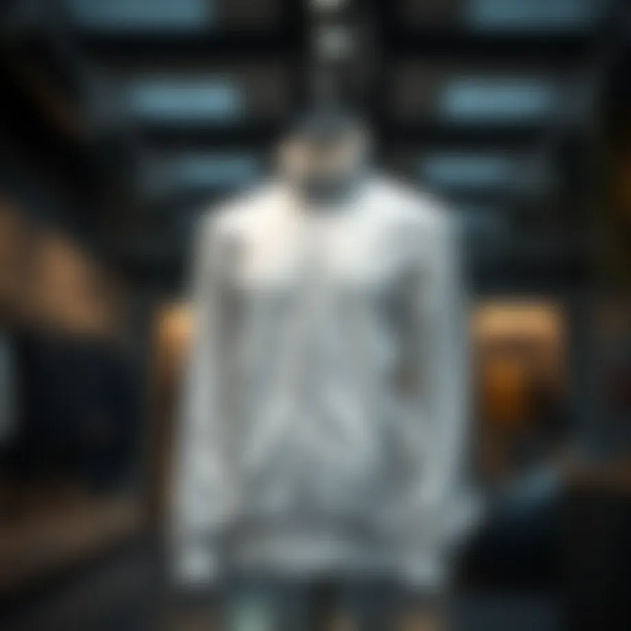 Stylish white sport jacket on a mannequin in a modern setting