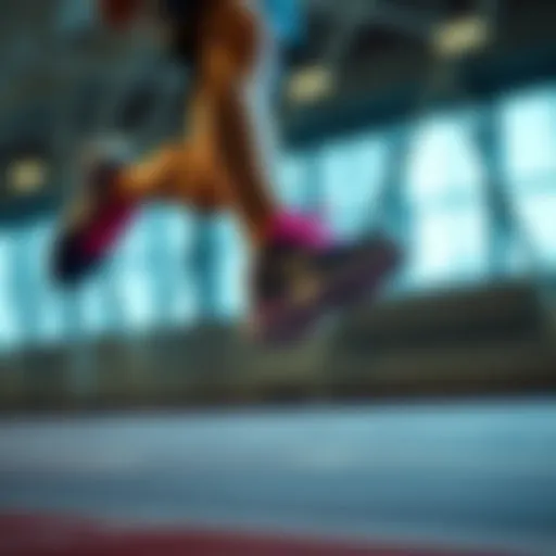 Dynamic runner in action showcasing running shoes