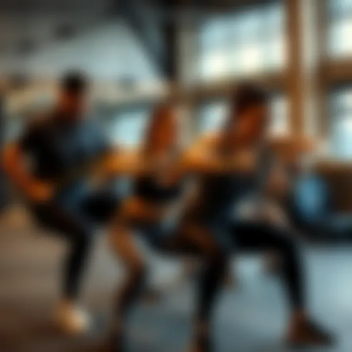 Group engaging in functional workout