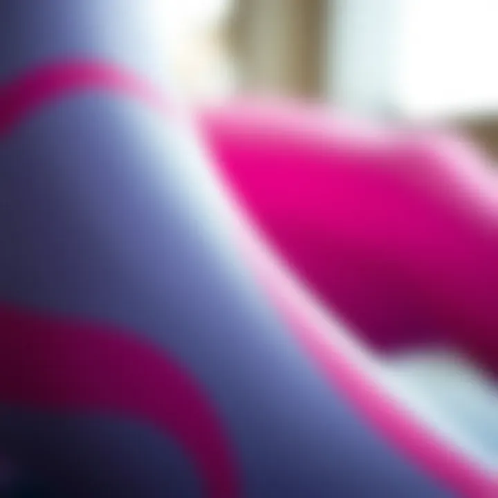 Close-up of fabric texture used in high-quality gymnastics tights for children.