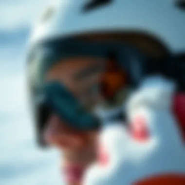 Close-up of goggles being properly cleaned