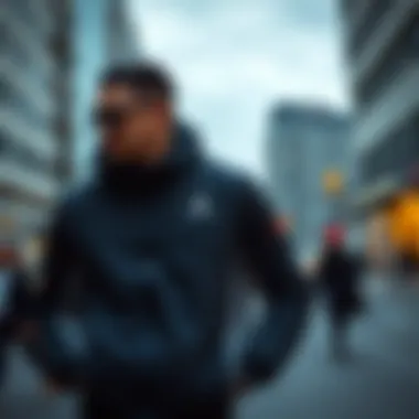 A stylish Jordan Polar jacket displayed in an urban setting, emphasizing its sleek design.