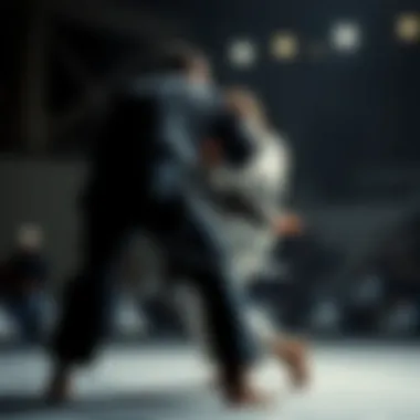 Judo Techniques in Action Dynamic judo match showcasing techniques