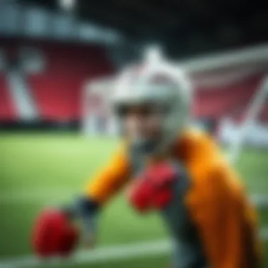 Trendy goalkeeper gear showcased in a sports setting