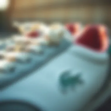 Close-up of Lacoste sneaker detailing