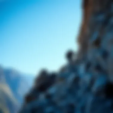 Conquering the Rocky Terrain Climber navigating a rocky path