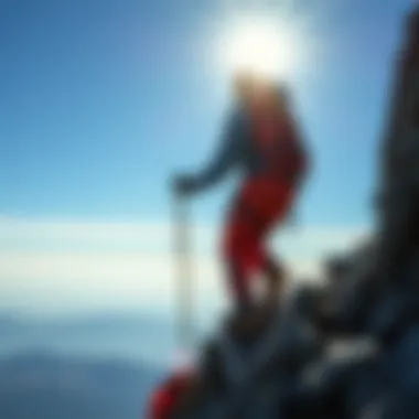 The Triumph of Reaching the Summit A climber reaching the summit