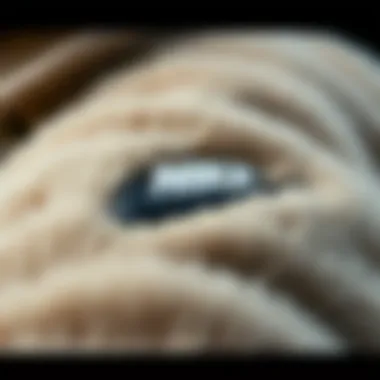 Detailing the Fabric of Nike Fur-Lined Coat Close-up of the fabric texture of a Nike fur-lined coat