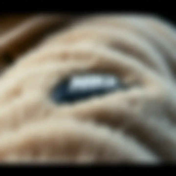 Detailing the Fabric of Nike Fur-Lined Coat Close-up of the fabric texture of a Nike fur-lined coat