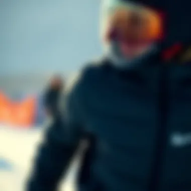 Performance in Style: Nike Fur-Lined Jacket in Action Athlete wearing a Nike fur-lined jacket during winter activities