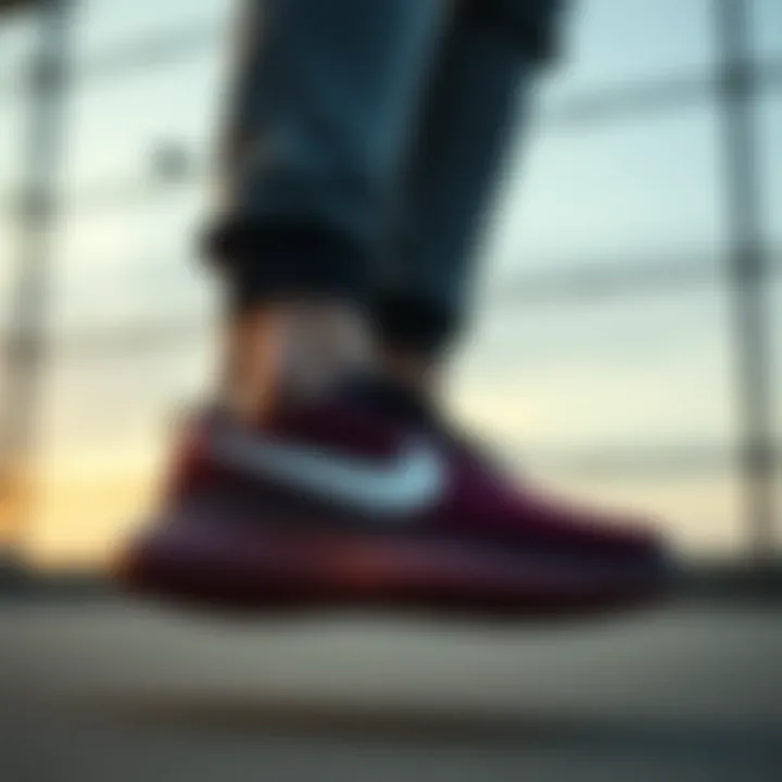 Performance of Nike Mesh Shoes in Action An athlete showcasing the performance of Nike mesh shoes during a workout.