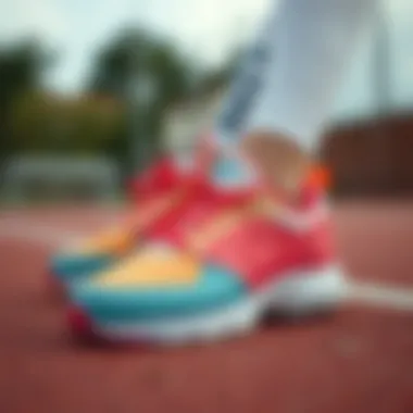 Colorful Nike shoes designed for girls