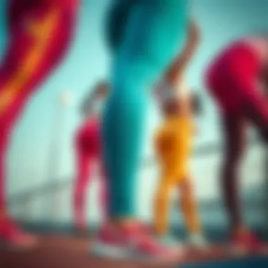 Vibrant Choices: Stylish Nike Leggings Colors Stylish Nike leggings displayed in a vibrant color palette