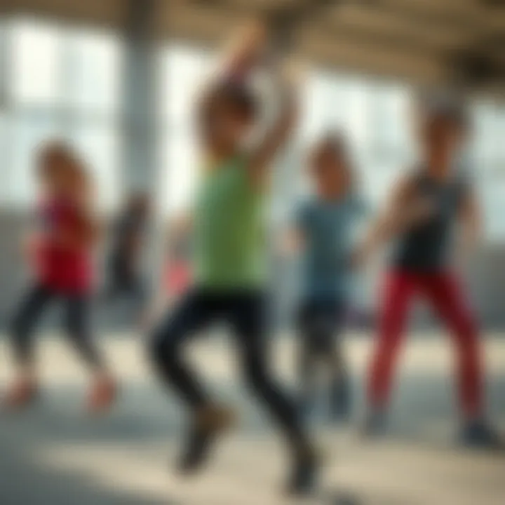 Active Children: Engaging in Sports with Nike Leggings Group of children engaging in various sports wearing Nike leggings