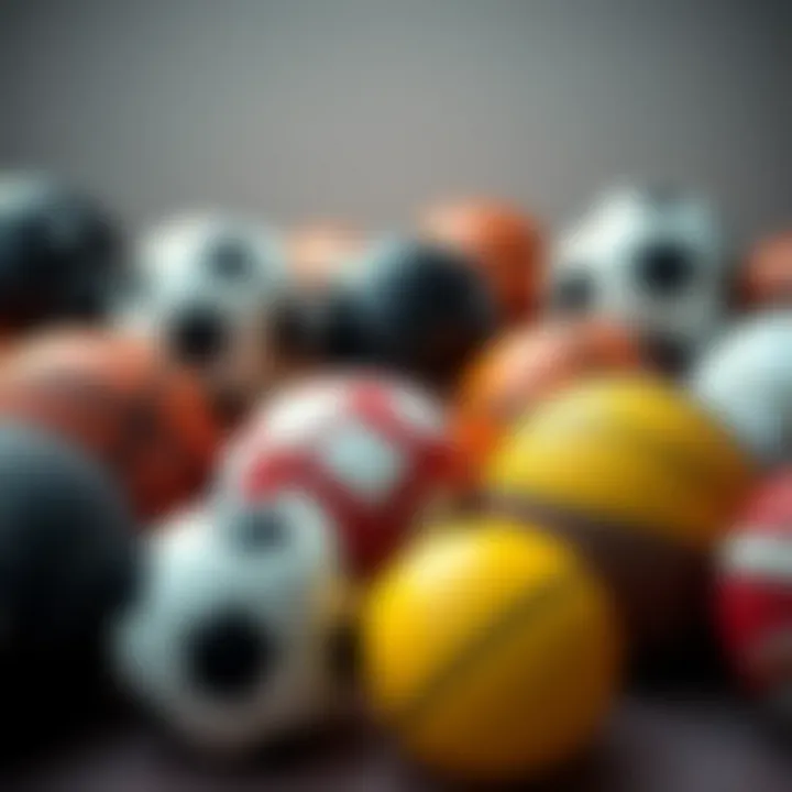 An overview of various sports balls laid out for comparison.