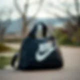 Stylish black Nike bag displayed outdoors