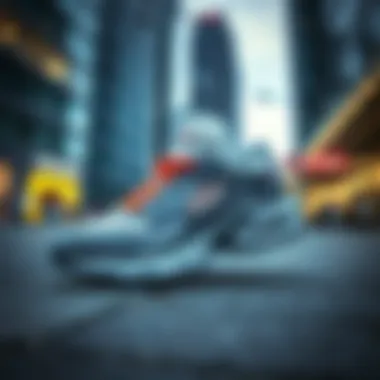 Dynamic Design of Skechers Sneakers Dynamic Skechers sneakers in a modern urban setting