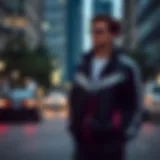 Stylish sport jacket in an urban setting