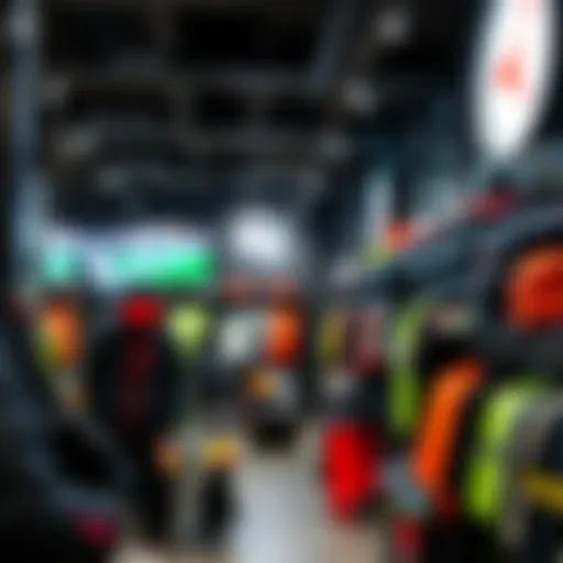 Interior view of a modern sports store showcasing diverse athletic gear