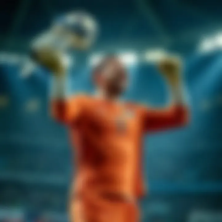 Iconic goalkeeper celebrating a championship victory