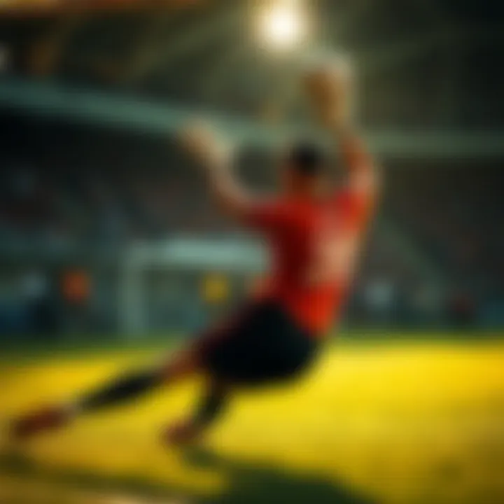 Legendary goalkeeper making a spectacular save