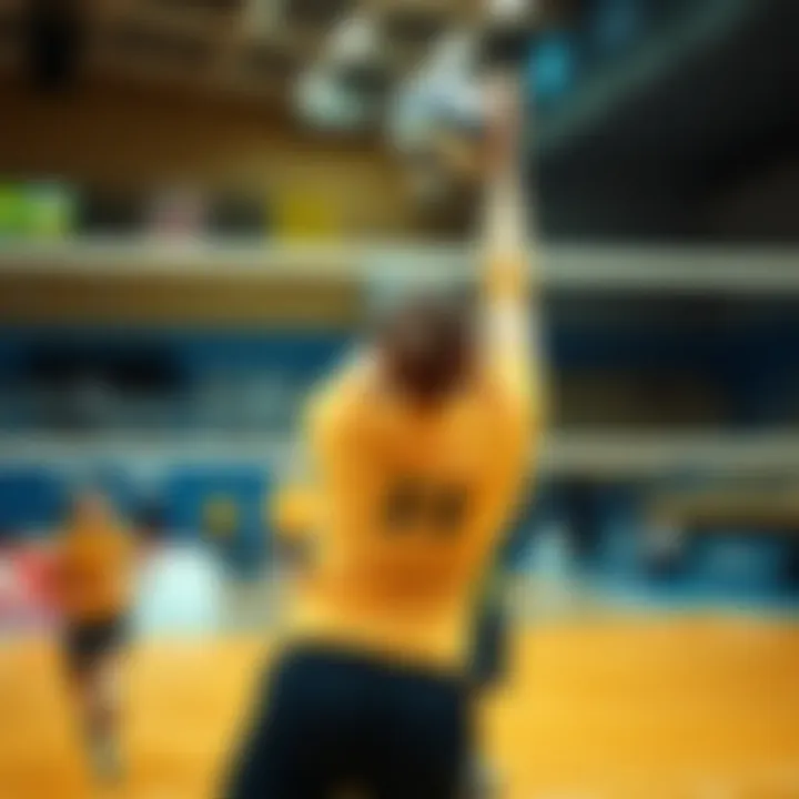 Middle Blocker Strategies in Play Visual representation of a middle blocker in defense