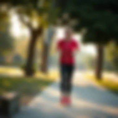 Person walking in park
