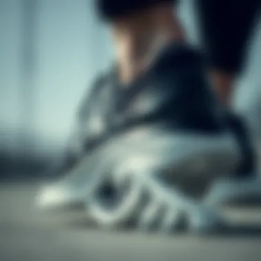 Close-up of a weighted running shoe