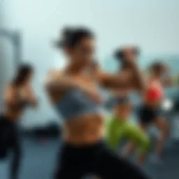 Dynamic workout session showcasing various exercises for fat burning